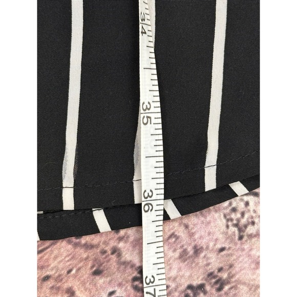 Lauren Ralph Lauren Black White Striped Long Sleeve Shirt Dress Size 6 Collared - Picture 15 of 16
